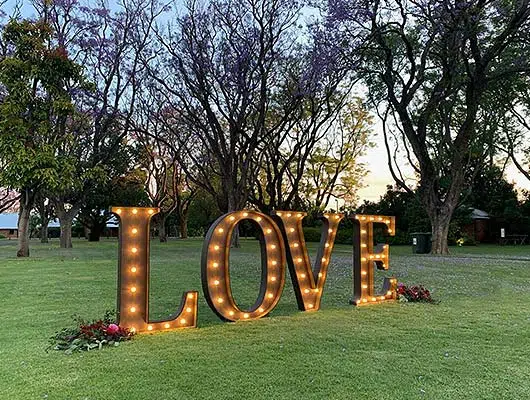 light up letter hire Perth